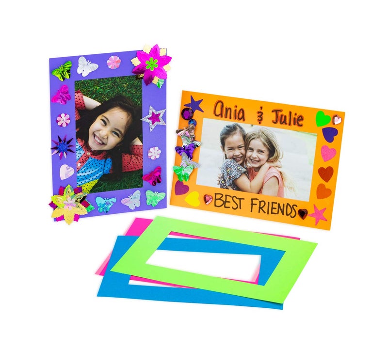 Hygloss 48 Pack Paper Picture Frames, Colorful cardstock Photo Frame 4.75x6.75-Inch, Paper Frames to Decorate for Wedding Birthday DIY Classroom Crafts and Decorations - Image 4